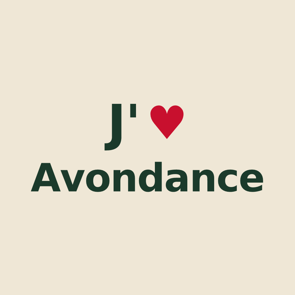 Tote bag personnalisé Avondance — design J'aime Avondance