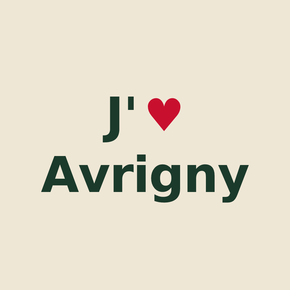 Tote bag personnalisé Avrigny — design « J'aime Avrigny » imprimé sur le tote bag