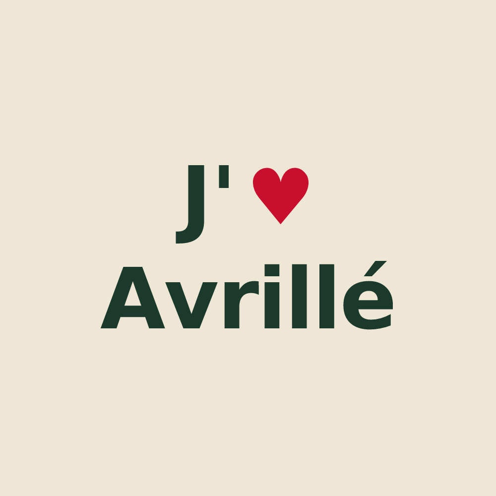 Tote bag personnalisé Avrillé — design « J'aime Avrillé » imprimé sur le tote bag