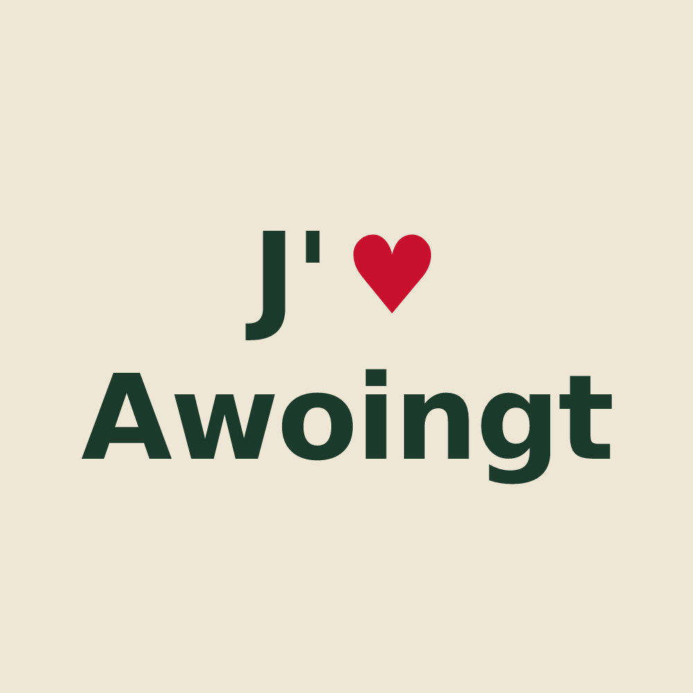 Tote bag personnalisé Awoingt — design J'aime Awoingt