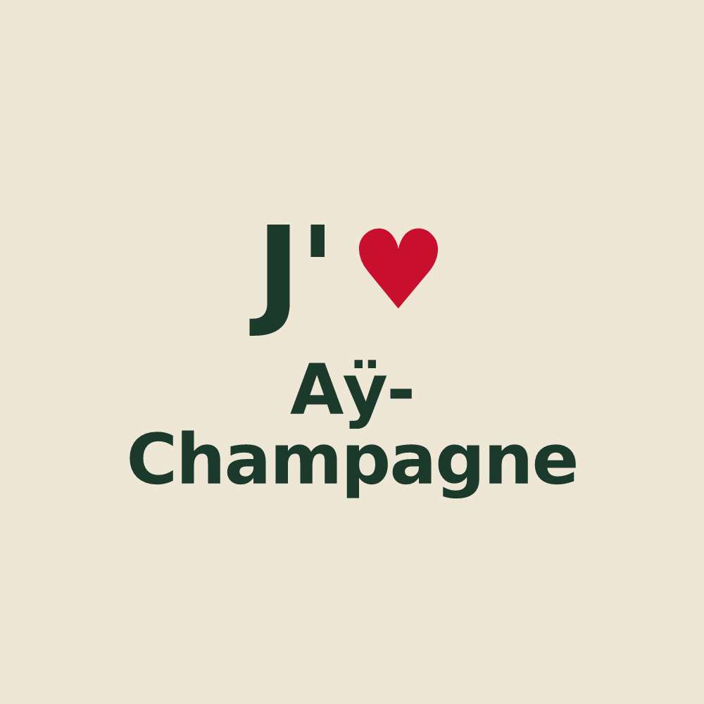 Tote bag personnalisé Aÿ-Champagne — design J'aime Aÿ-Champagne