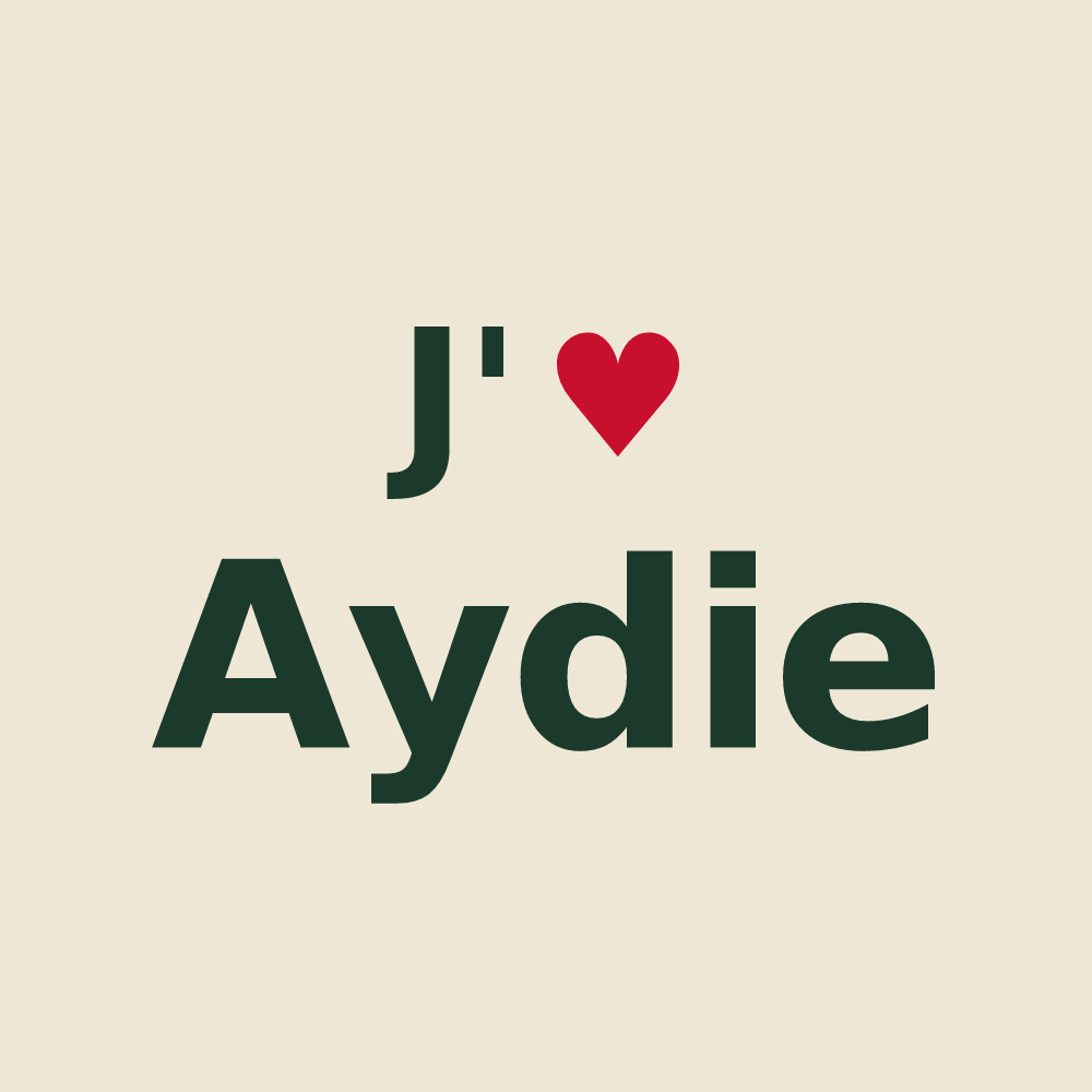 Tote bag personnalisé Aydie — design J'aime Aydie