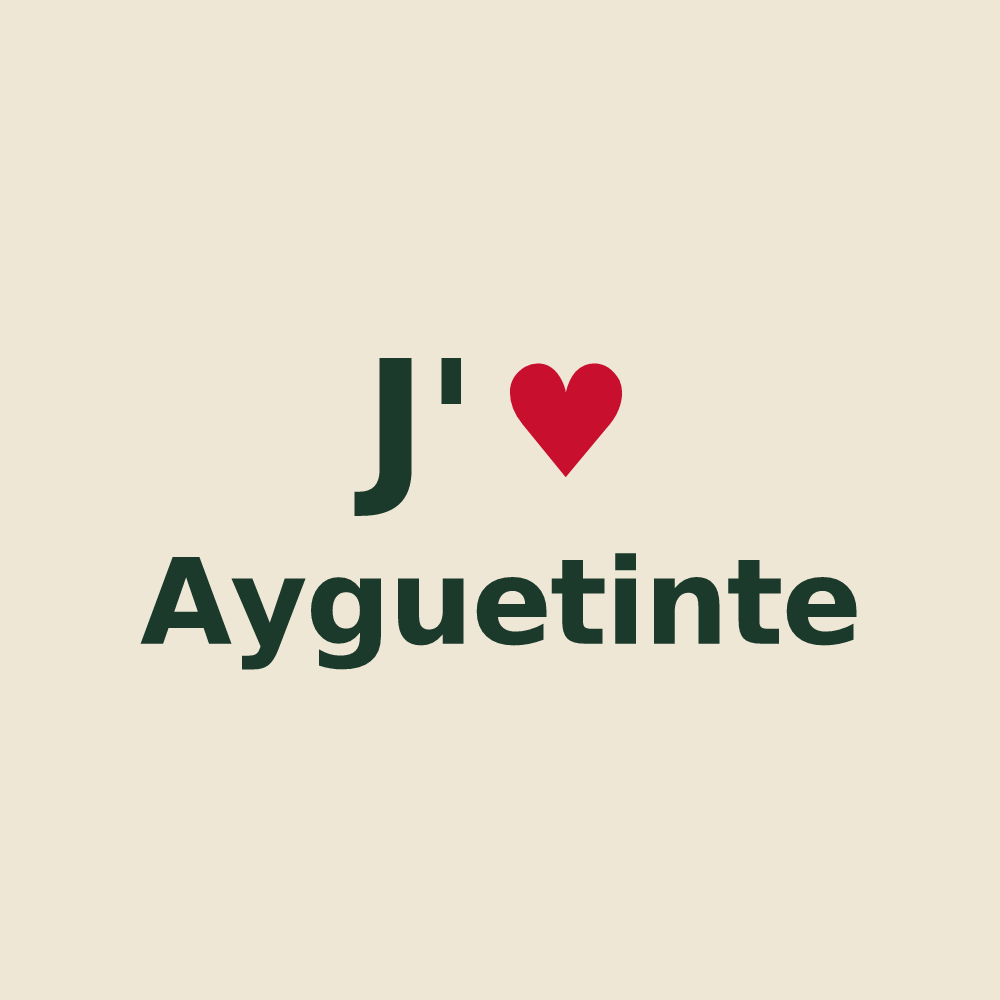 Tote bag personnalisé Ayguetinte — design J'aime Ayguetinte
