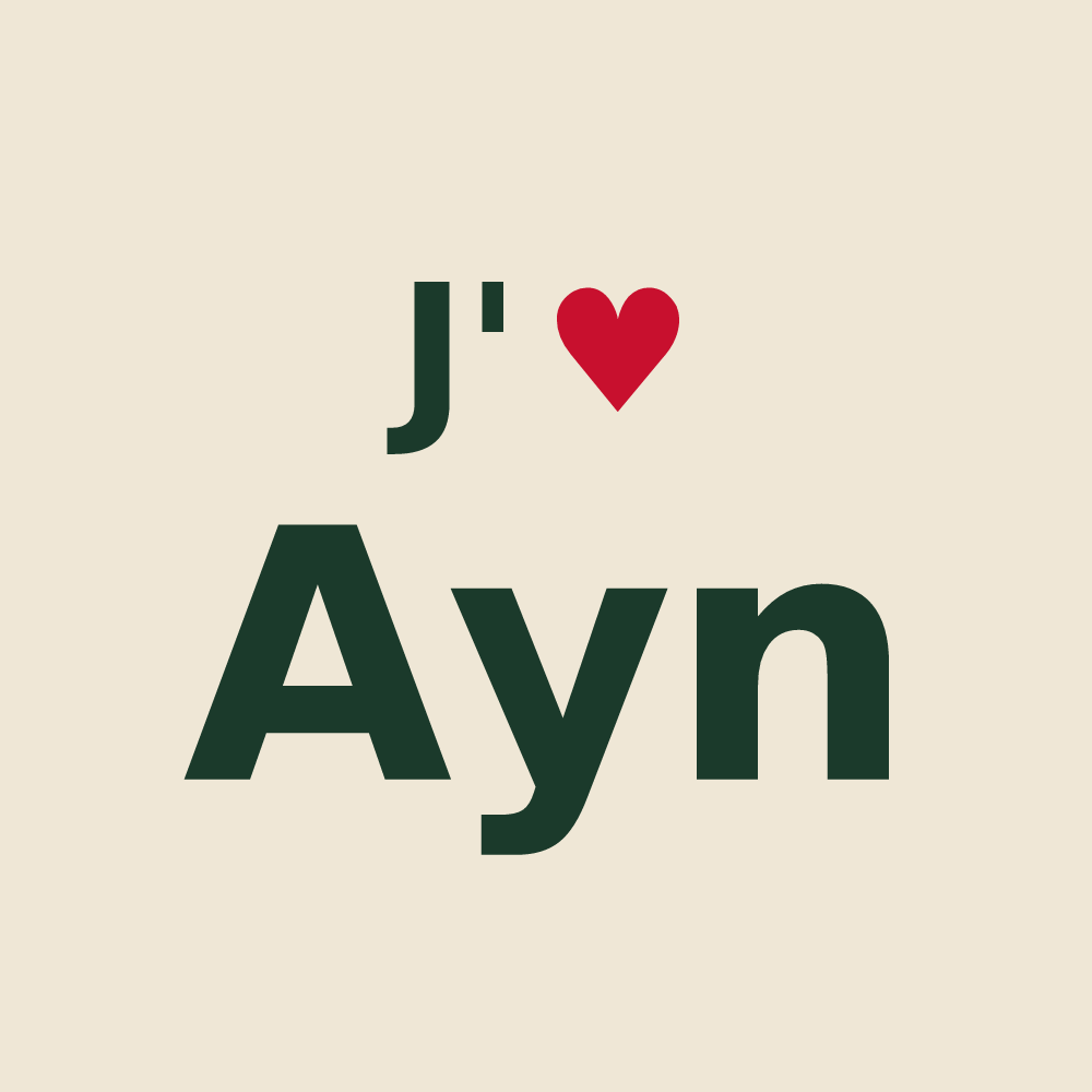 Tote bag personnalisé Ayn — design J'aime Ayn