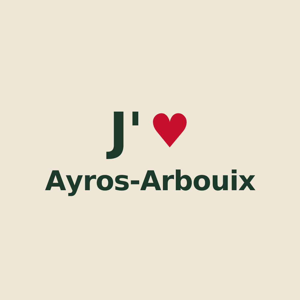 Tote bag personnalisé Ayros-Arbouix — design J'aime Ayros-Arbouix