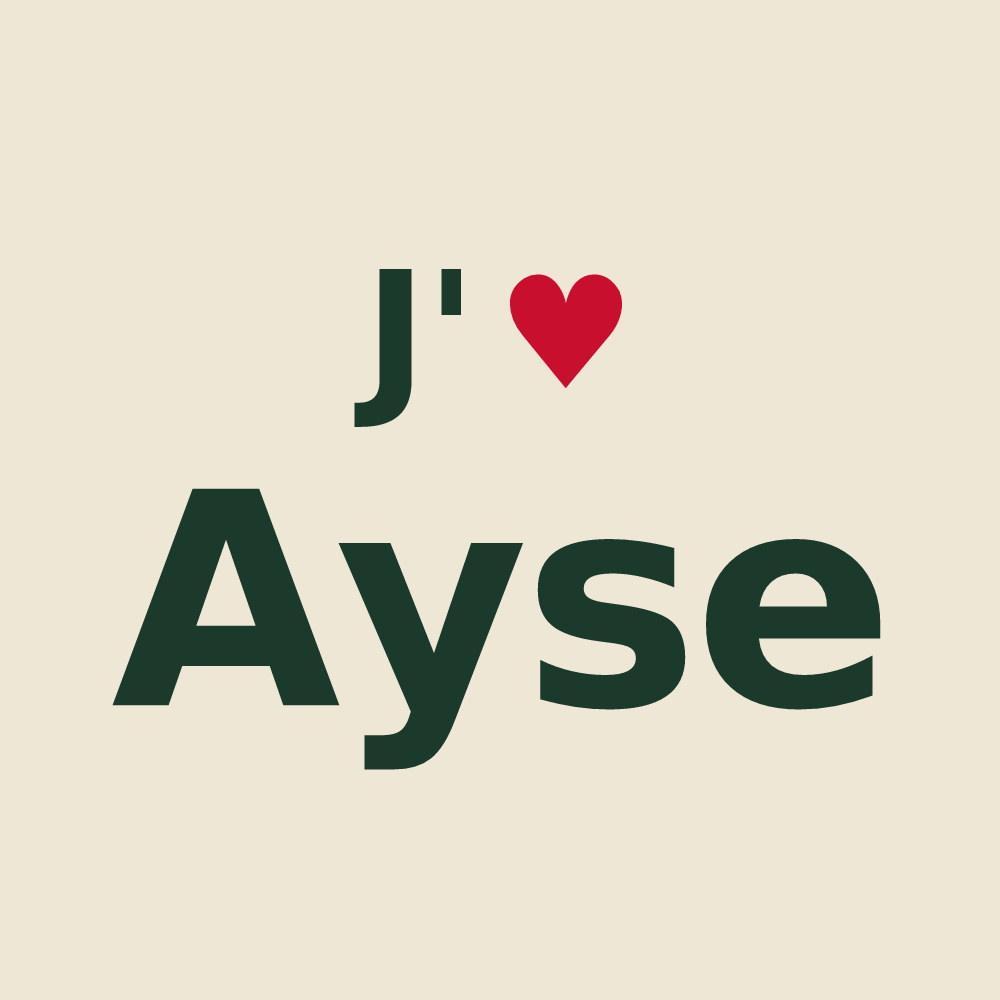 Tote bag personnalisé Ayse — design J'aime Ayse