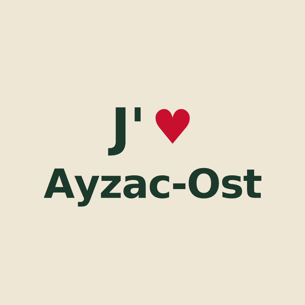 Tote bag personnalisé Ayzac-Ost — design J'aime Ayzac-Ost