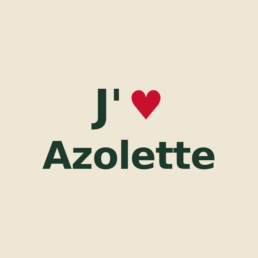 Tote bag personnalisé Azolette — design « J'aime Azolette » imprimé sur le tote bag