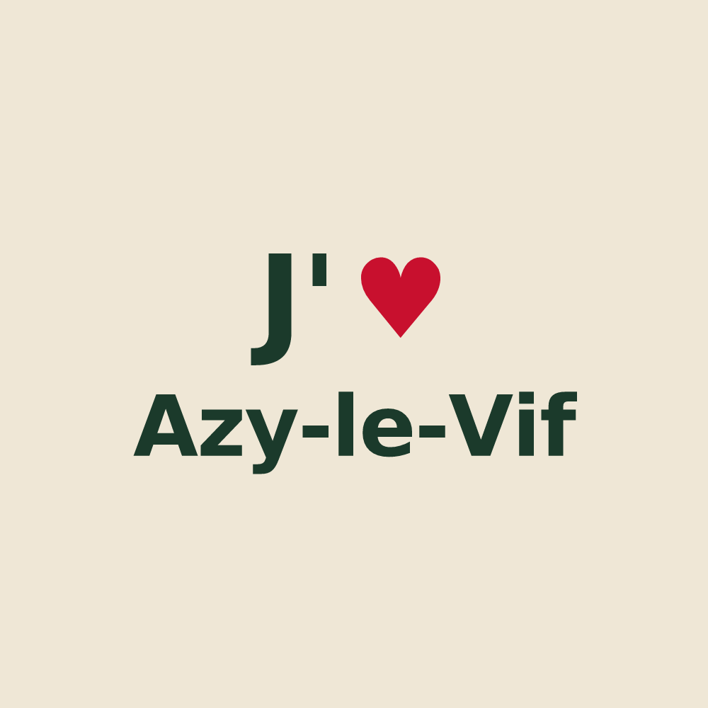 Tote bag personnalisé Azy-le-Vif — design J'aime Azy-le-Vif