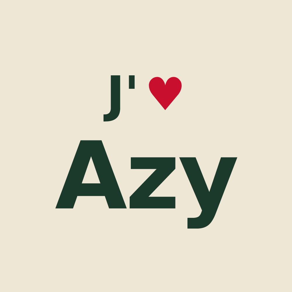 Tote bag personnalisé Azy — design « J'aime Azy » imprimé sur le tote bag
