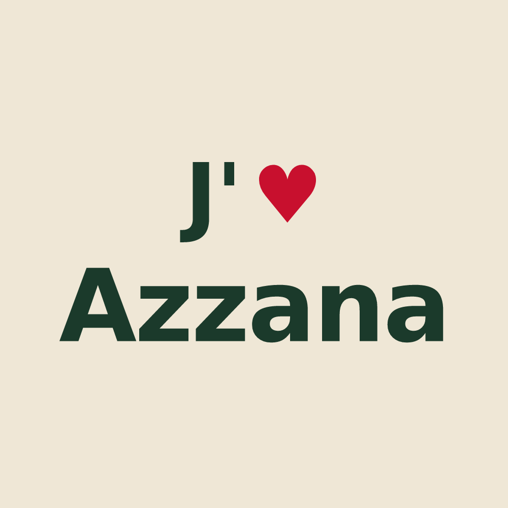 Tote bag personnalisé Azzana — design J'aime Azzana
