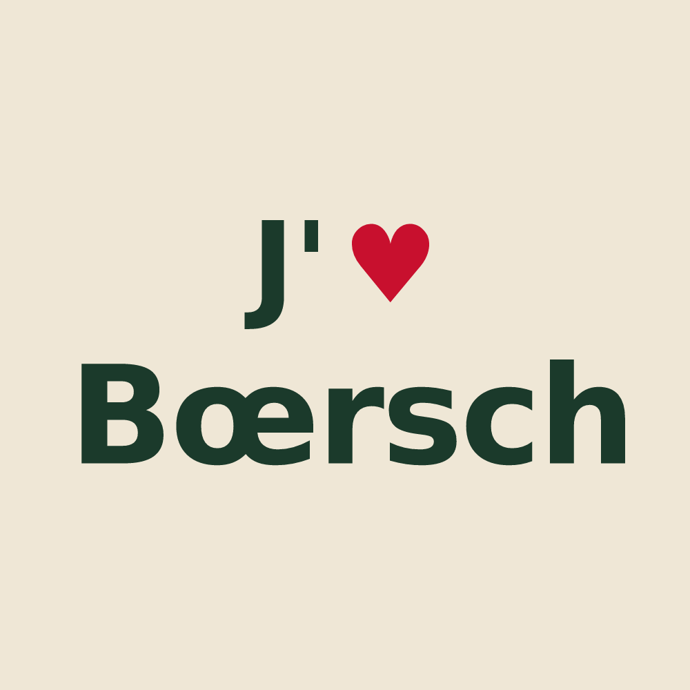 Tote bag personnalisé Bœrsch — design J'aime Bœrsch