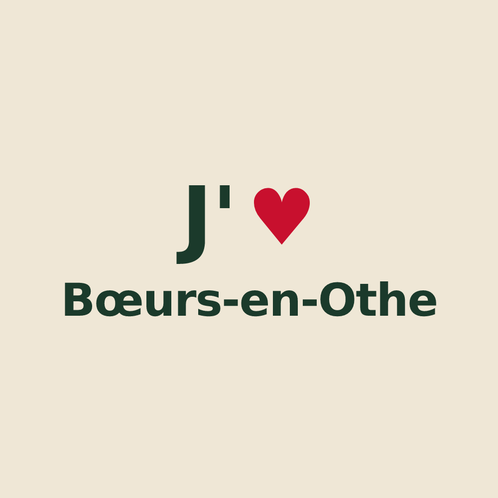 Tote bag personnalisé Bœurs-en-Othe — design J'aime Bœurs-en-Othe