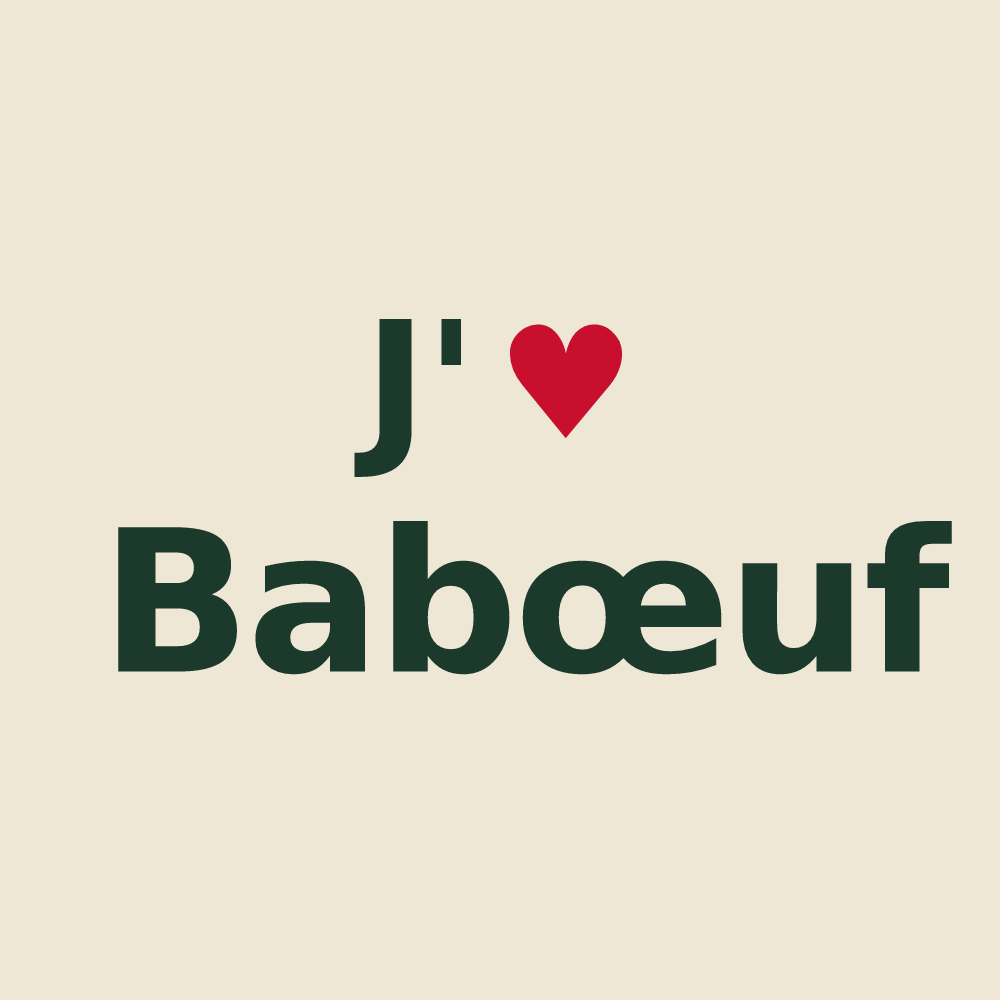 Tote bag personnalisé Babœuf — design J'aime Babœuf
