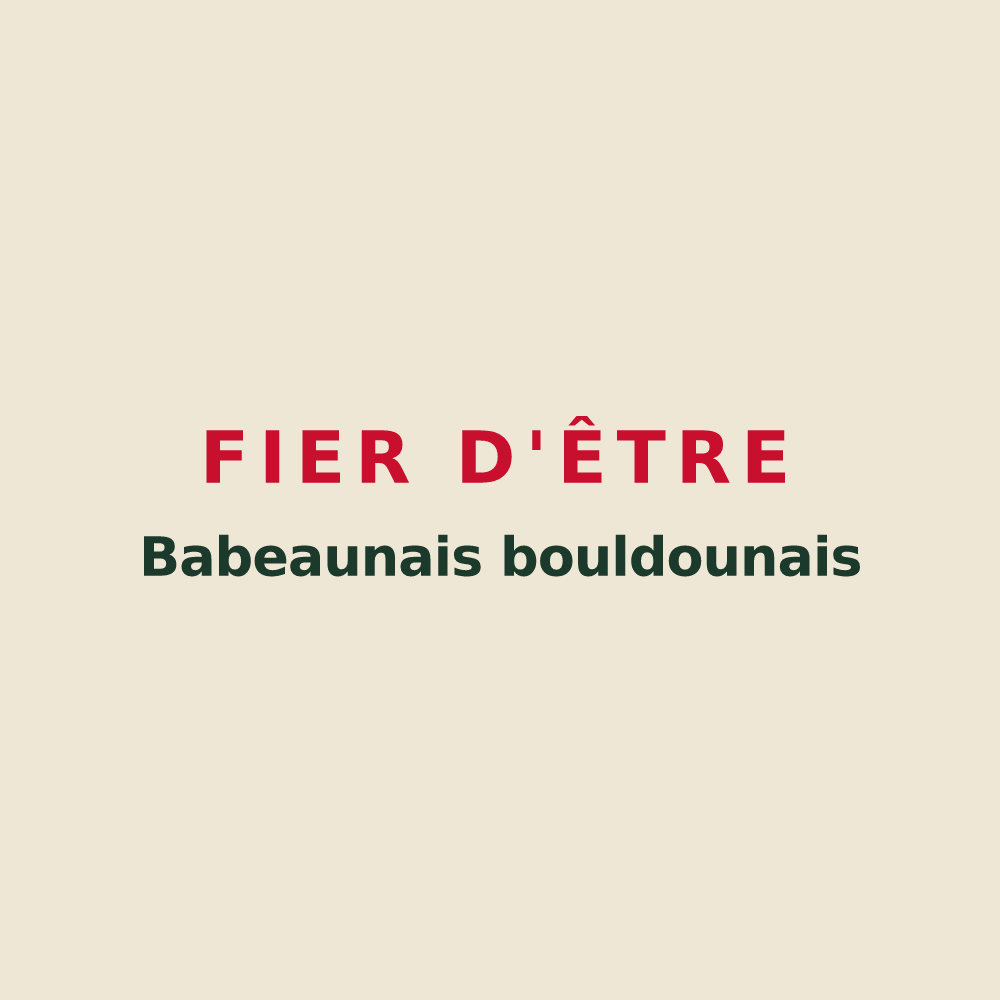 Tote bag « Fier d'être Babeaunais bouldounais » — design pour Babeau-Bouldoux