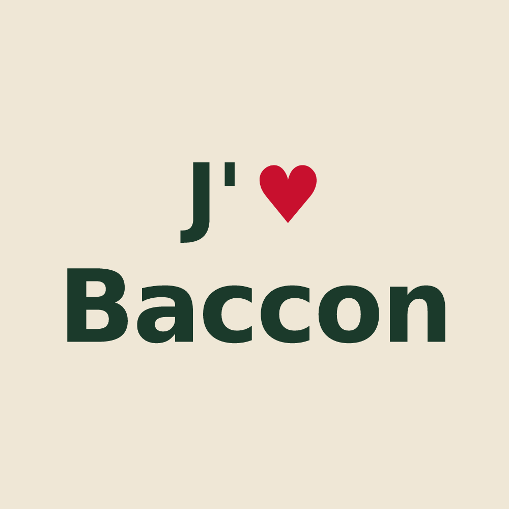 Tote bag personnalisé Baccon — design J'aime Baccon