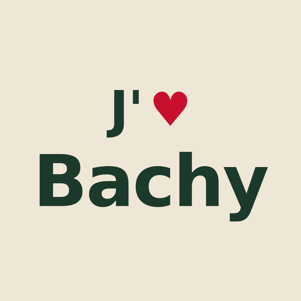Tote bag personnalisé Bachy — design J'aime Bachy