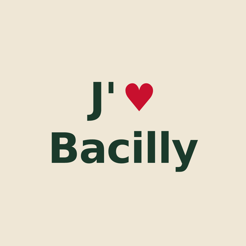 Tote bag personnalisé Bacilly — design J'aime Bacilly