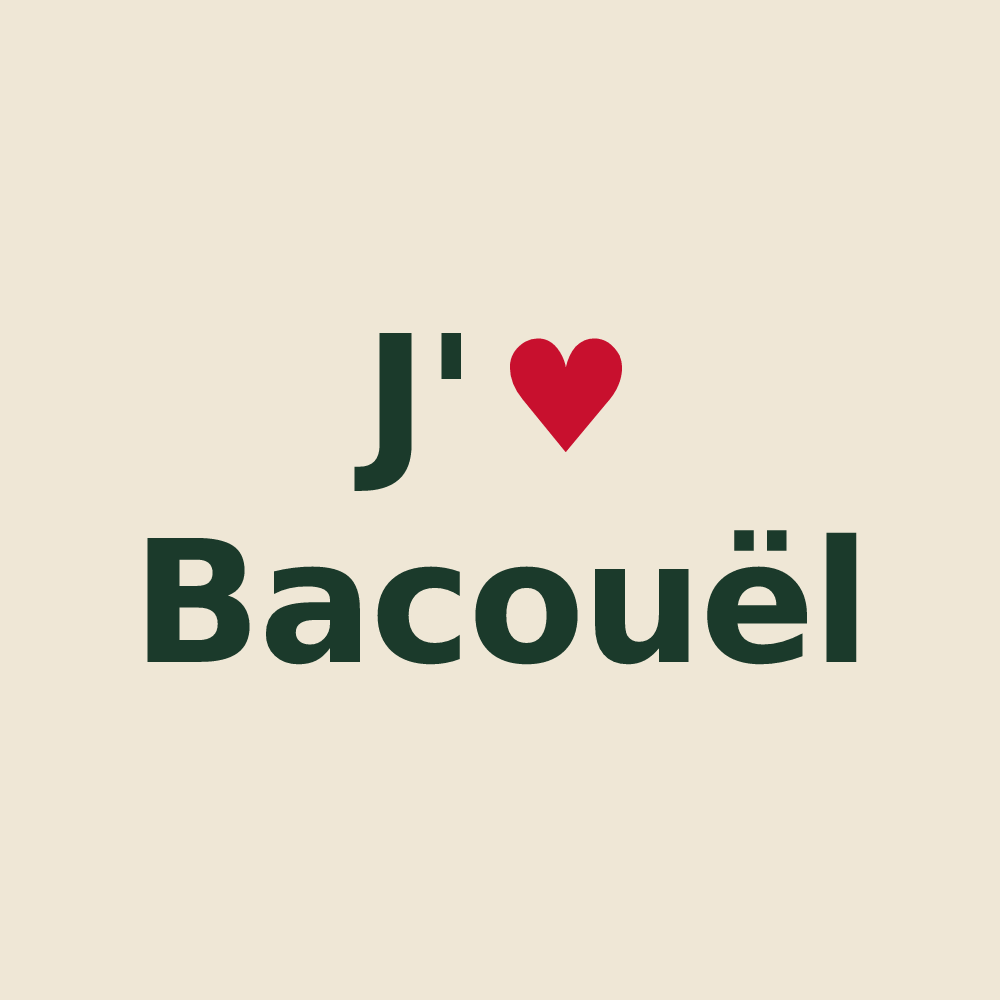 Tote bag personnalisé Bacouël — design J'aime Bacouël