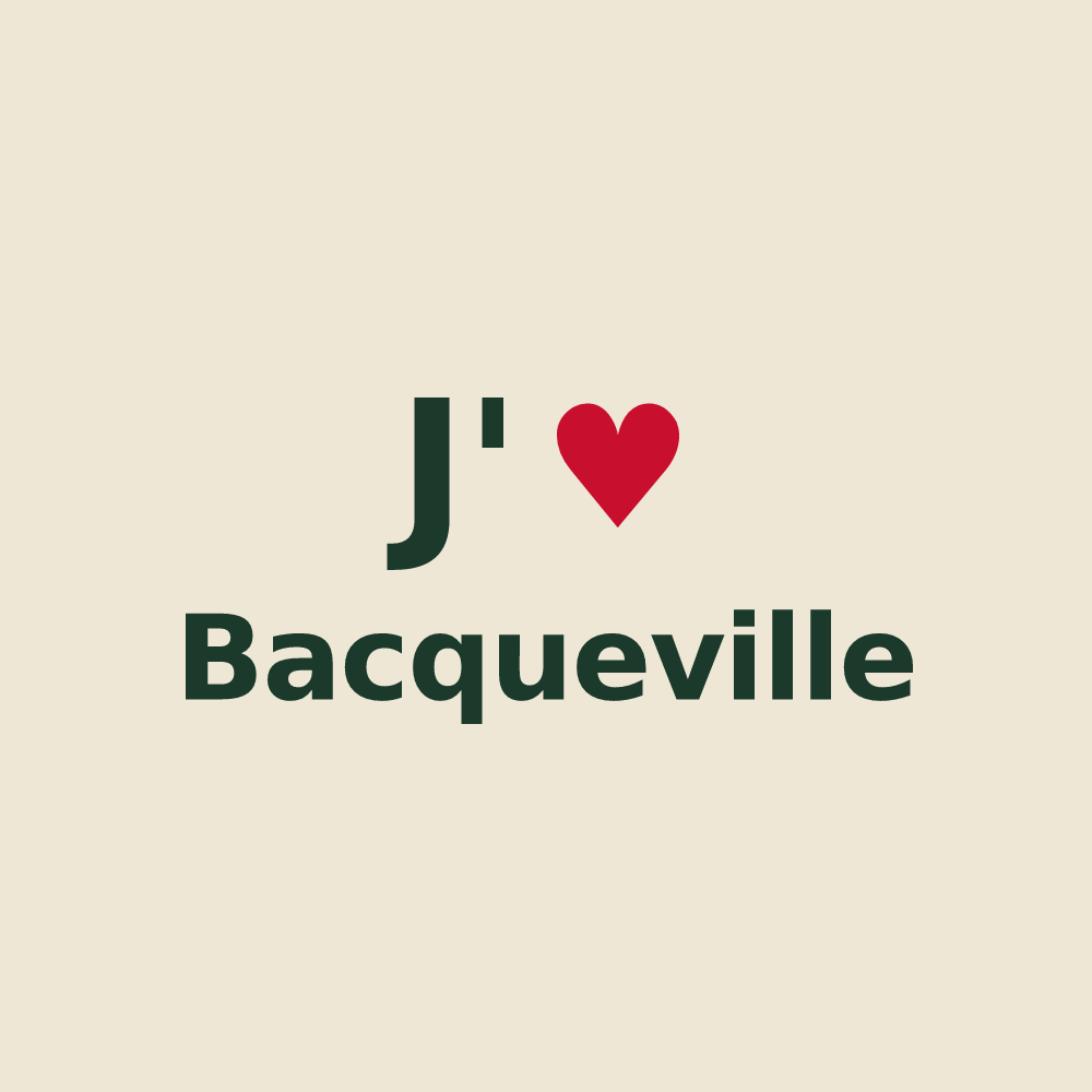 Tote bag personnalisé Bacqueville — design J'aime Bacqueville