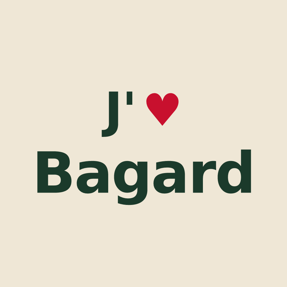 Tote bag personnalisé Bagard — design J'aime Bagard