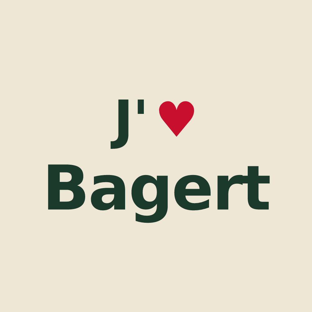 Tote bag personnalisé Bagert — design J'aime Bagert
