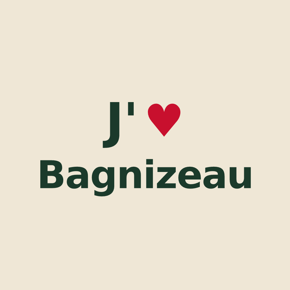 Tote bag personnalisé Bagnizeau — design J'aime Bagnizeau