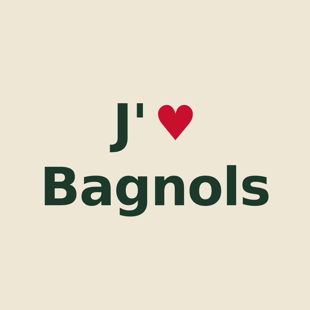Tote bag personnalisé Bagnols — design J'aime Bagnols