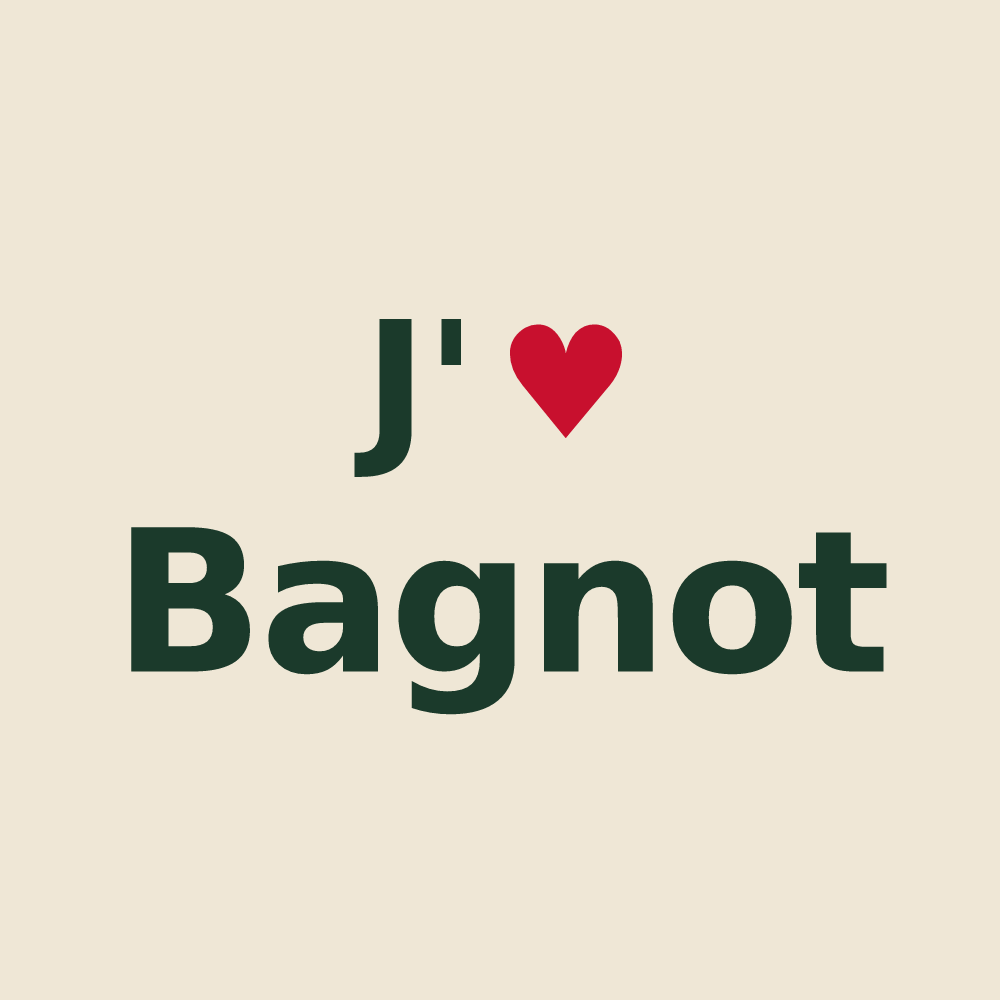 Tote bag personnalisé Bagnot — design J'aime Bagnot