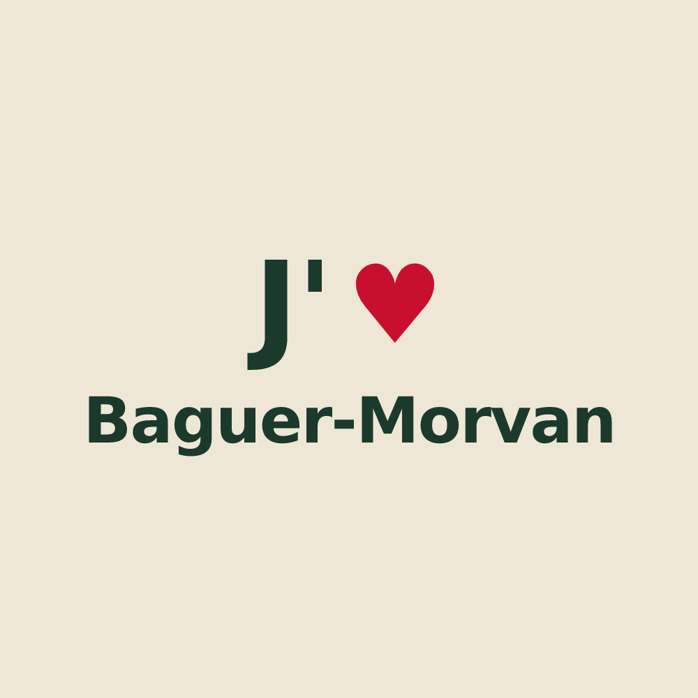 Tote bag personnalisé Baguer-Morvan — design J'aime Baguer-Morvan
