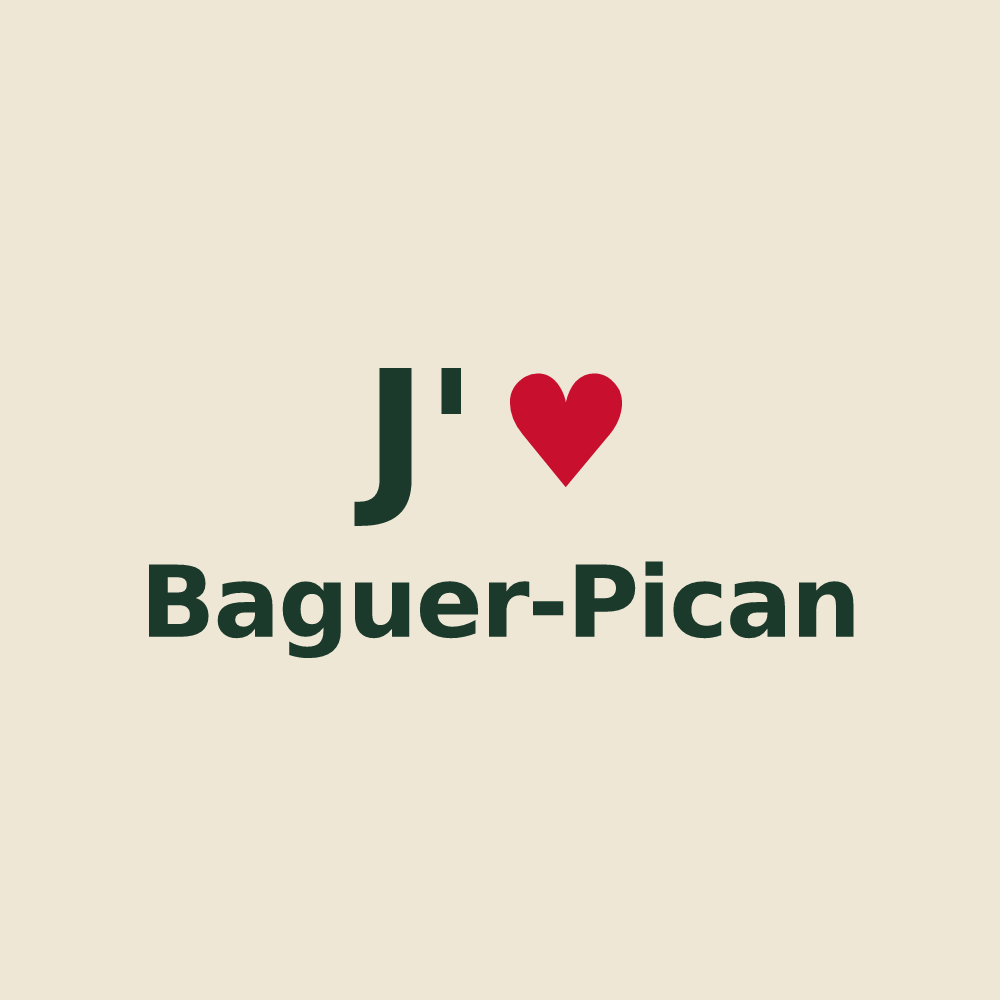 Tote bag personnalisé Baguer-Pican — design J'aime Baguer-Pican