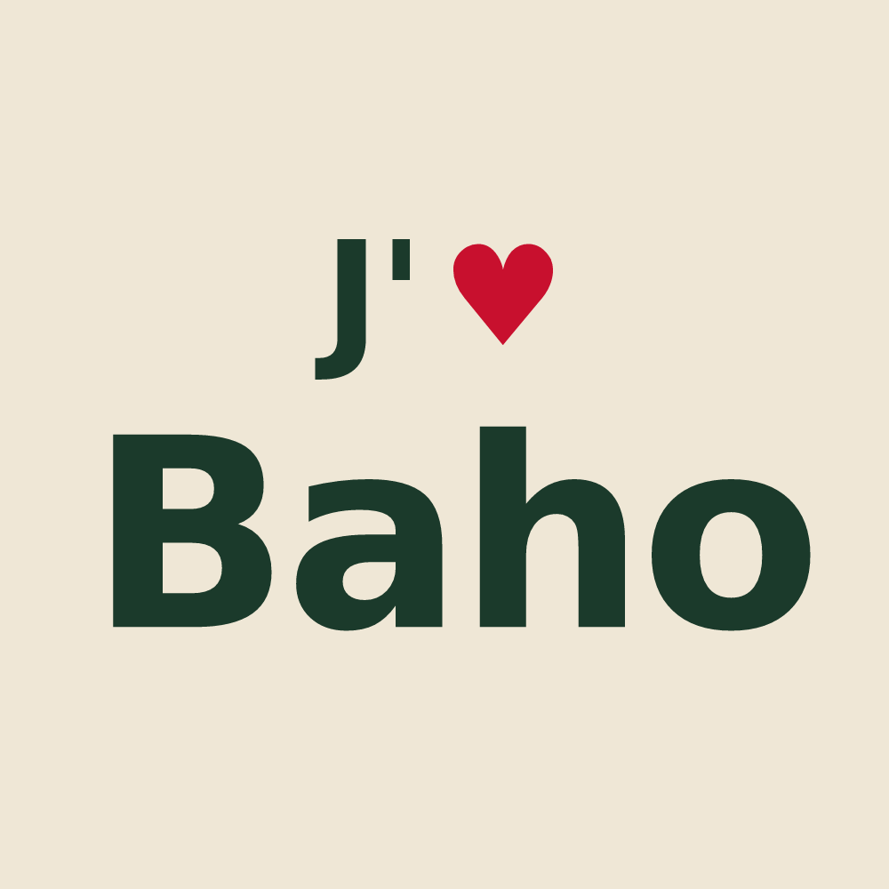 Tote bag personnalisé Baho — design J'aime Baho