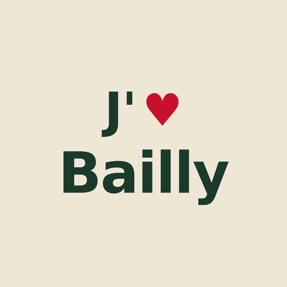 Tote bag personnalisé Bailly — design J'aime Bailly