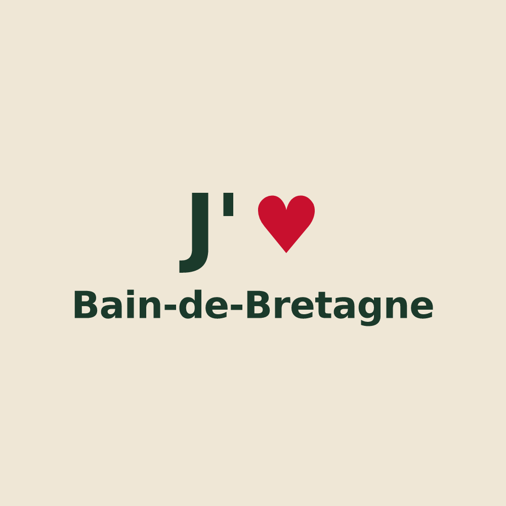 Tote bag personnalisé Bain-de-Bretagne — design J'aime Bain-de-Bretagne