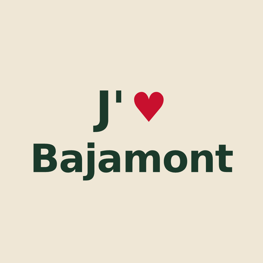 Tote bag personnalisé Bajamont — design J'aime Bajamont