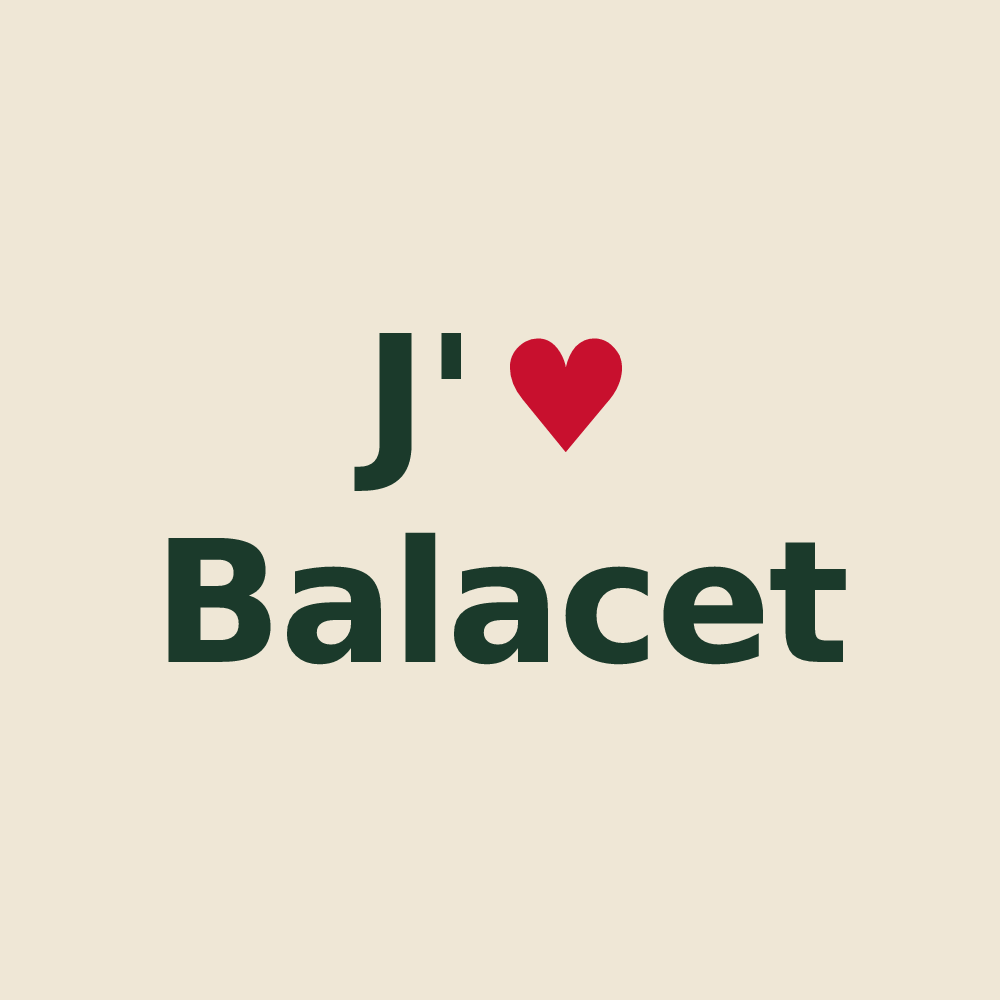Tote bag personnalisé Balacet — design J'aime Balacet