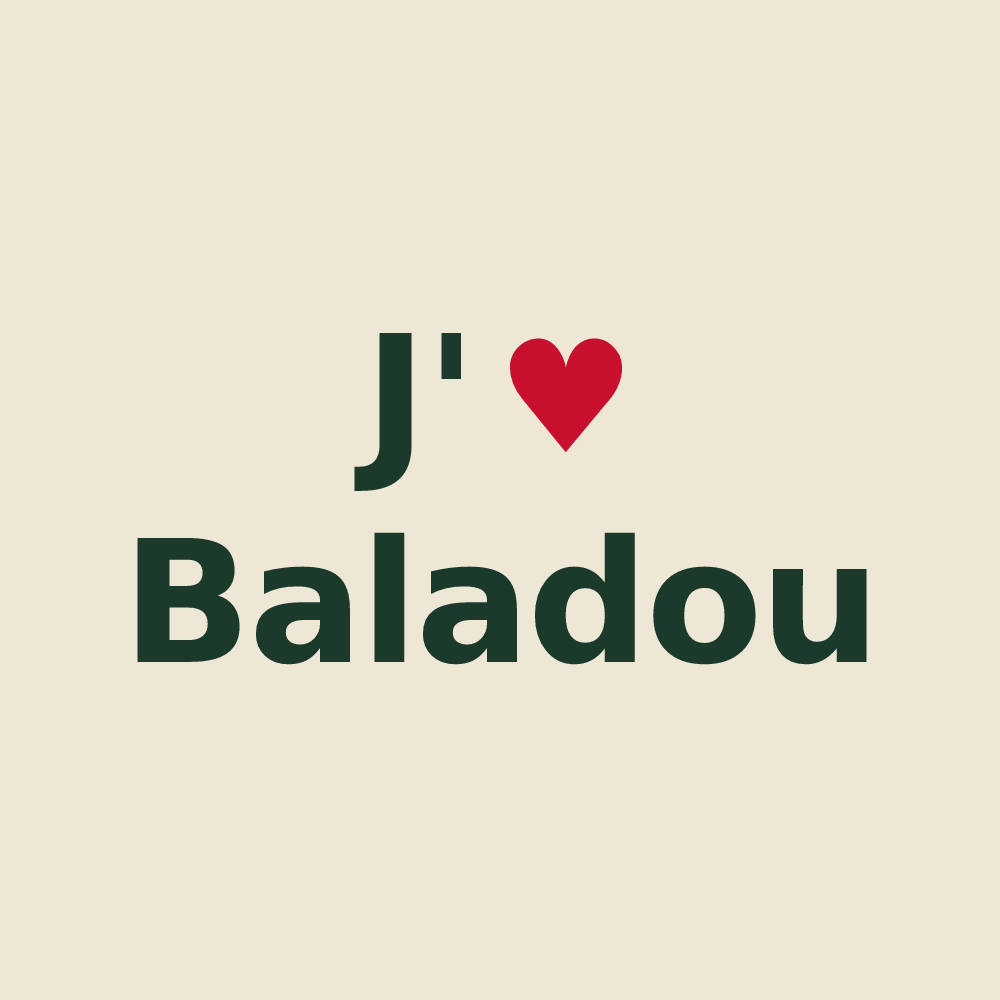 Tote bag personnalisé Baladou — design J'aime Baladou