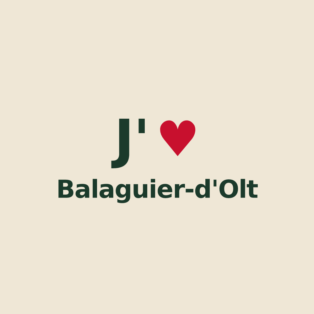 Tote bag personnalisé Balaguier-d'Olt — design J'aime Balaguier-d'Olt