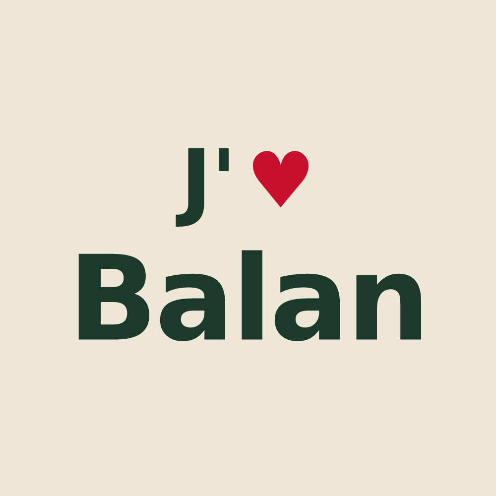 Tote bag personnalisé Balan — design J'aime Balan