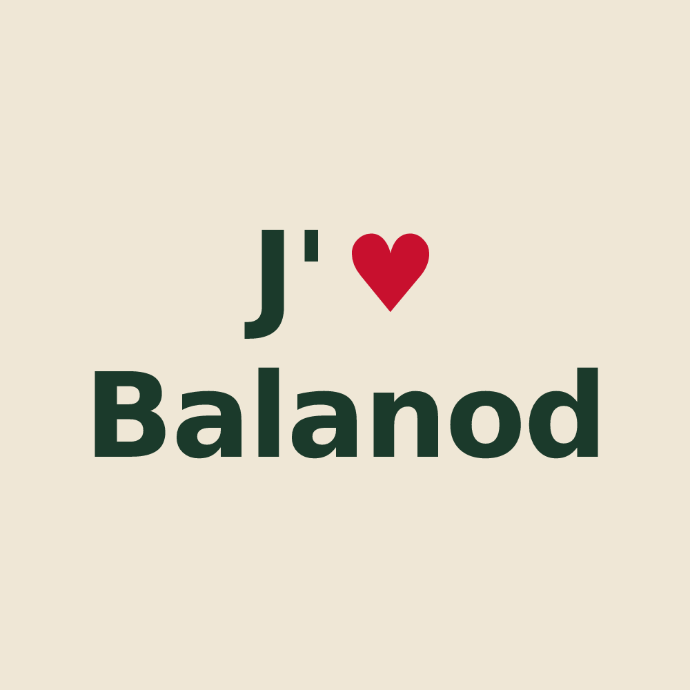 Tote bag personnalisé Balanod — design J'aime Balanod