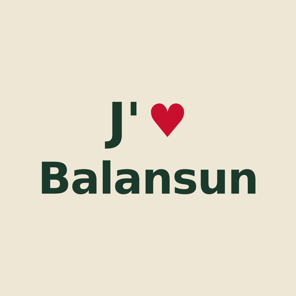 Tote bag personnalisé Balansun — design J'aime Balansun
