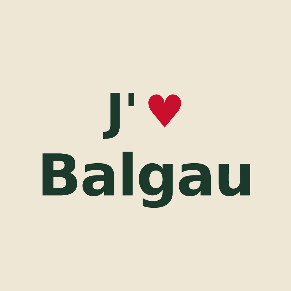 Tote bag personnalisé Balgau — design J'aime Balgau