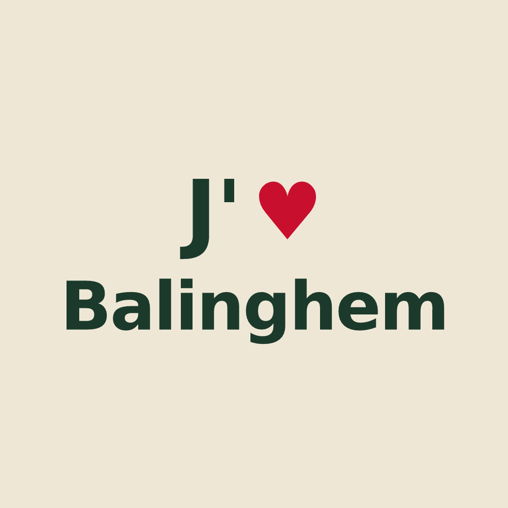 Tote bag personnalisé Balinghem — design J'aime Balinghem
