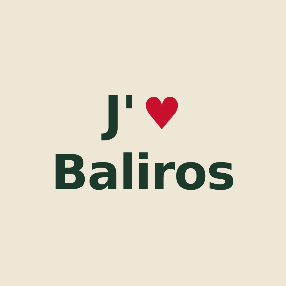 Tote bag personnalisé Baliros — design J'aime Baliros