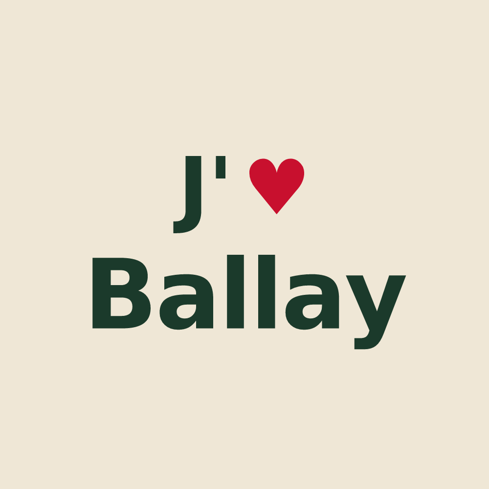 Tote bag personnalisé Ballay — design « J'aime Ballay » imprimé sur le tote bag