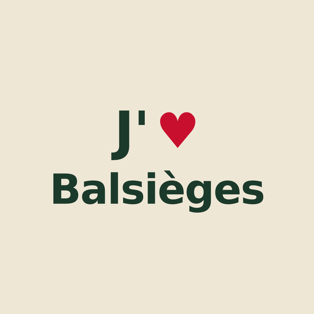 Tote bag personnalisé Balsièges — design J'aime Balsièges