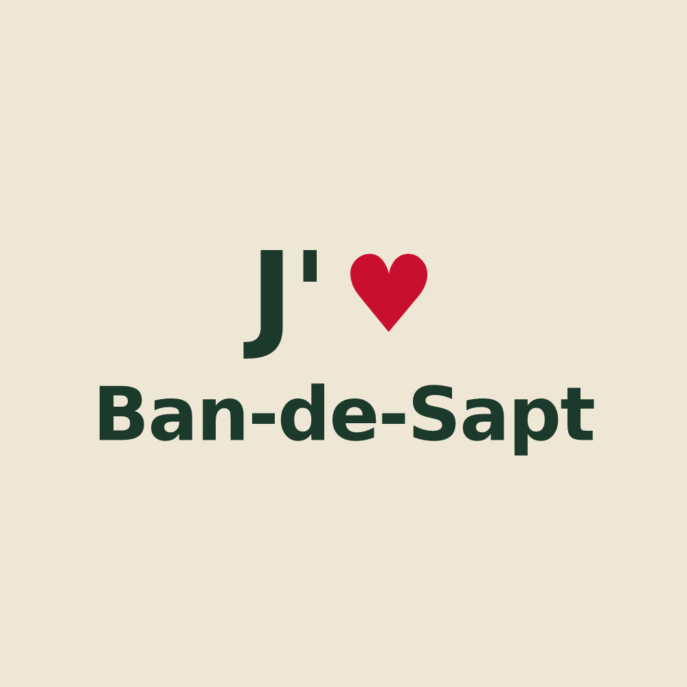 Tote bag personnalisé Ban-de-Sapt — design J'aime Ban-de-Sapt