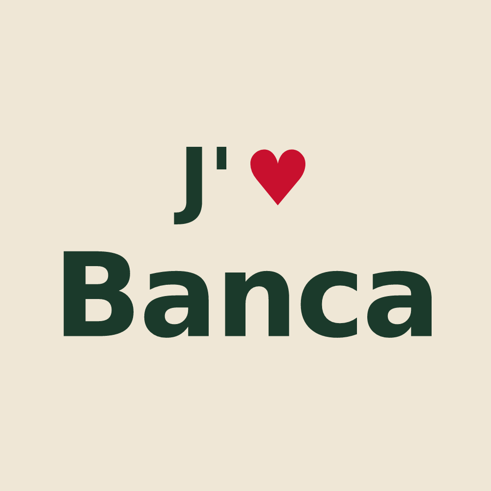 Tote bag personnalisé Banca — design J'aime Banca