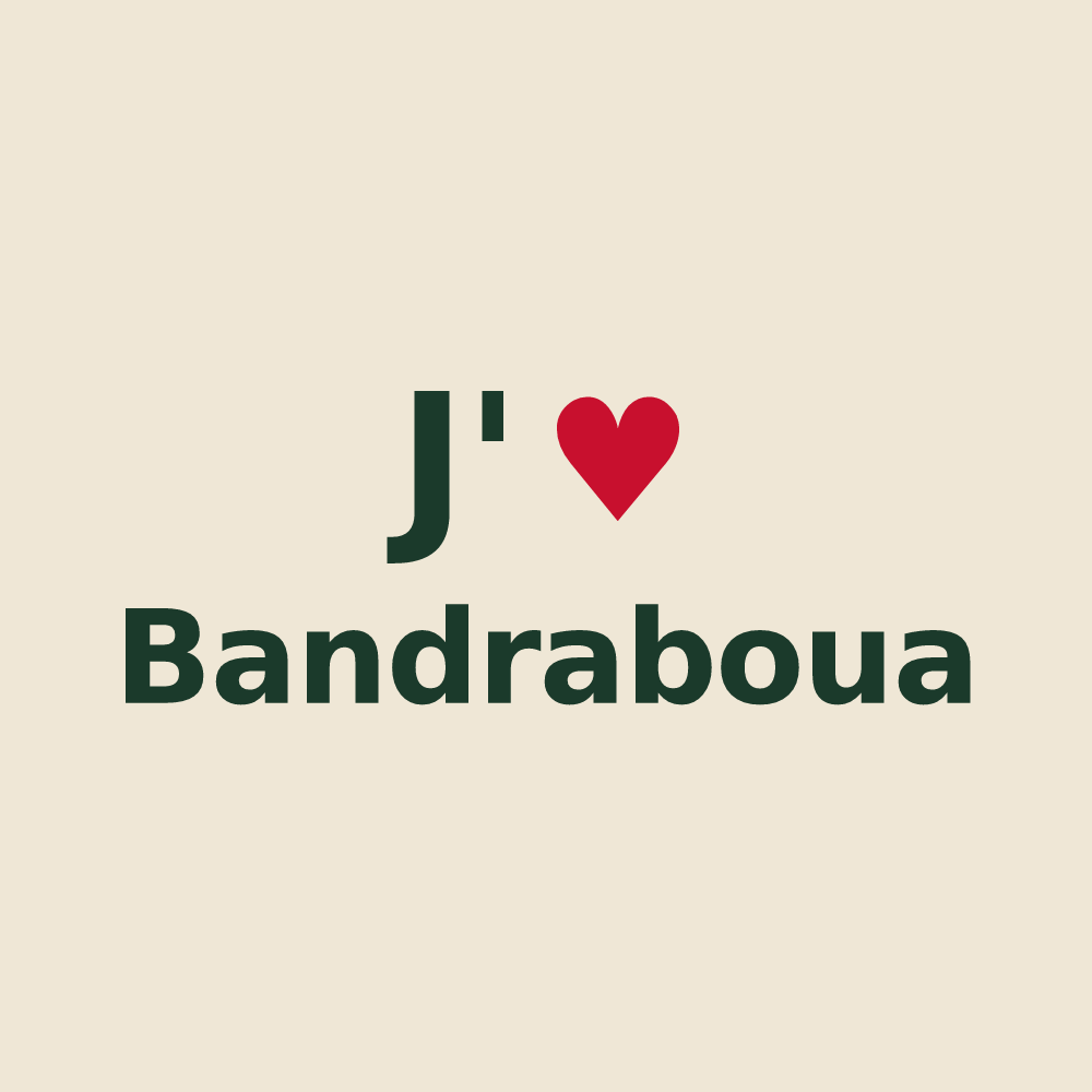 Tote bag personnalisé Bandraboua — design J'aime Bandraboua