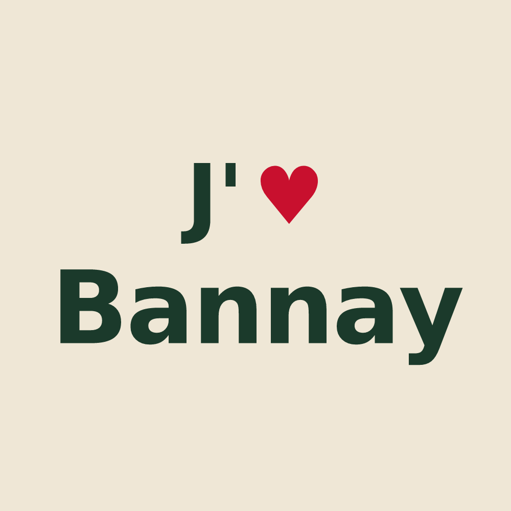 Tote bag personnalisé Bannay — design J'aime Bannay